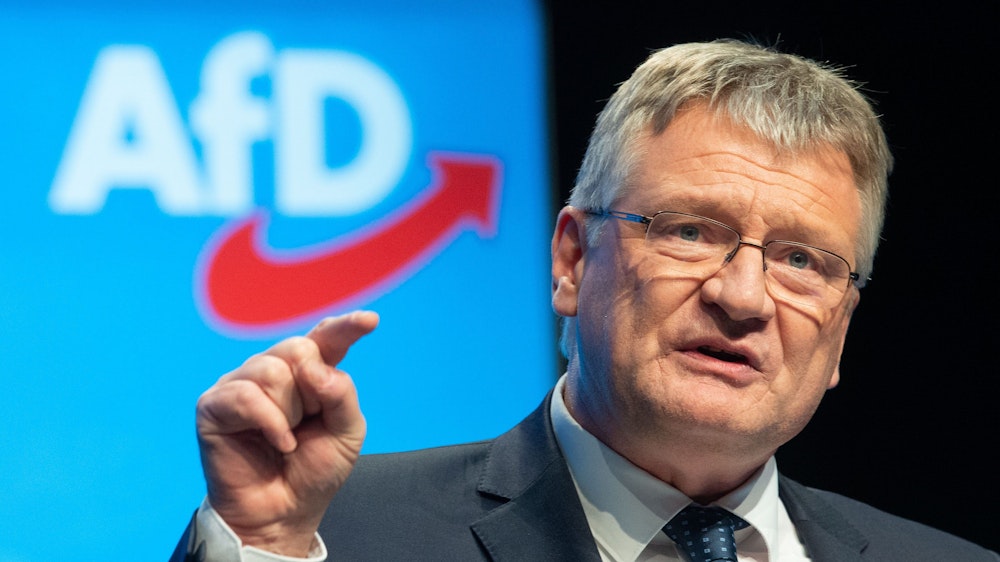 Jörg Muthen spricht auf dem AfD-Parteitag.