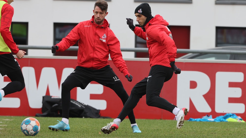 Ellyes Skhiri und Mark Uth im Training des 1. FC Köln.