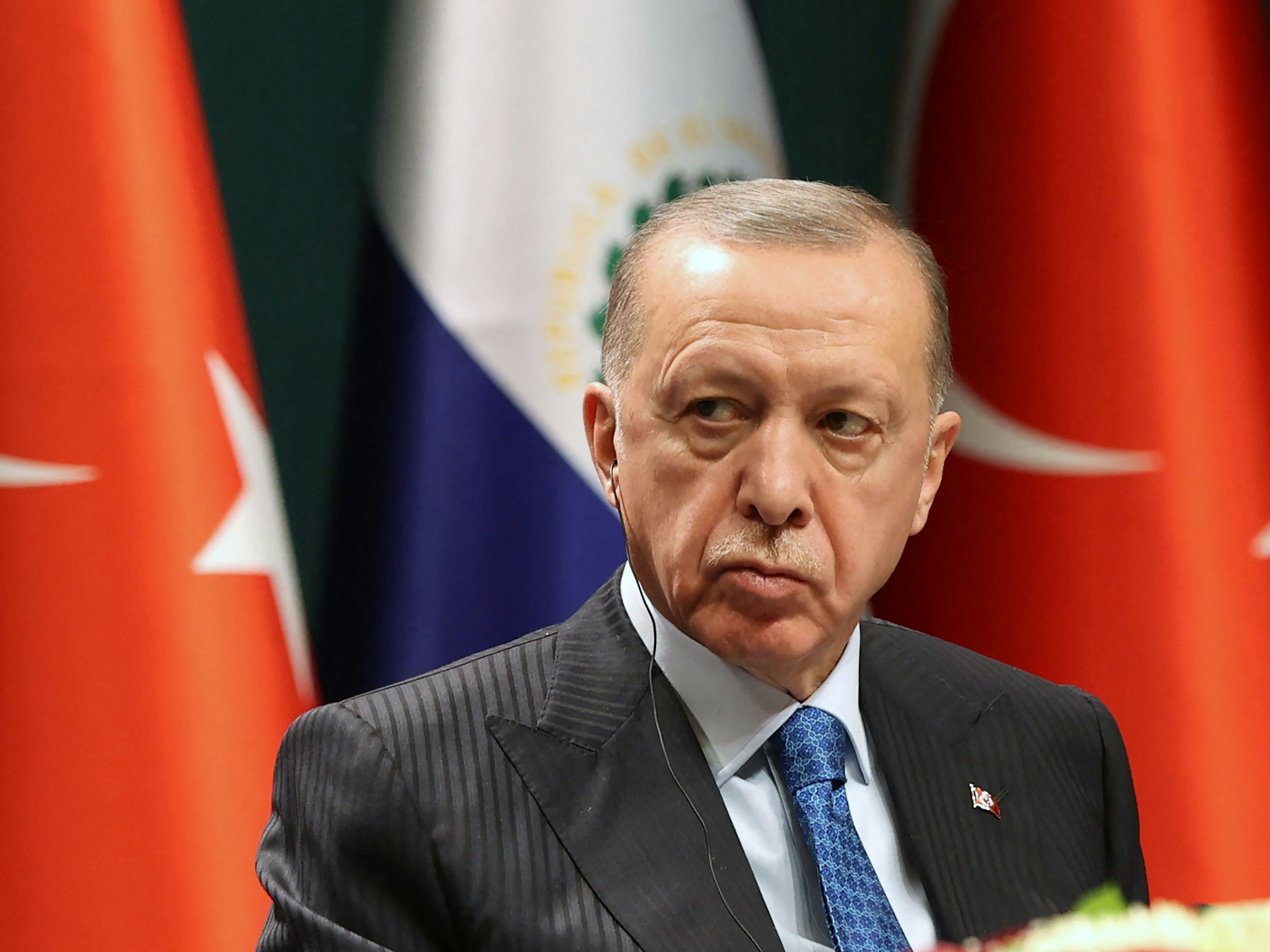 Der türkische Präsident Recep Tayyip Erdogan bei einer Pressekonferenz im Januar 2022.