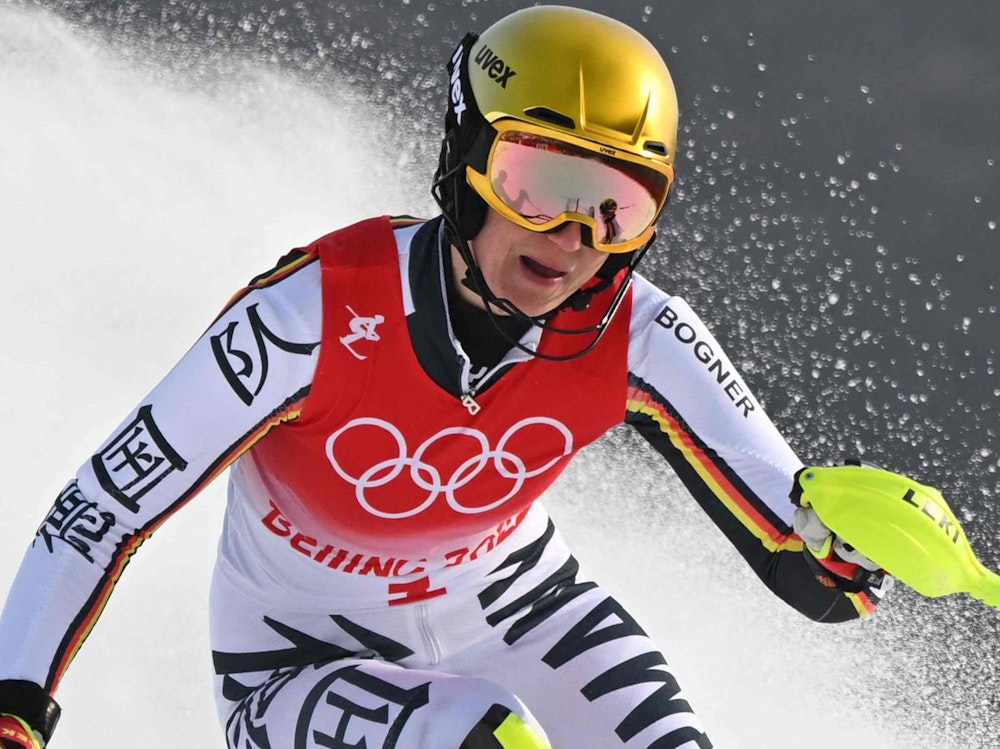 Lena Dürr in Aktion im Slalom bei Olympia.