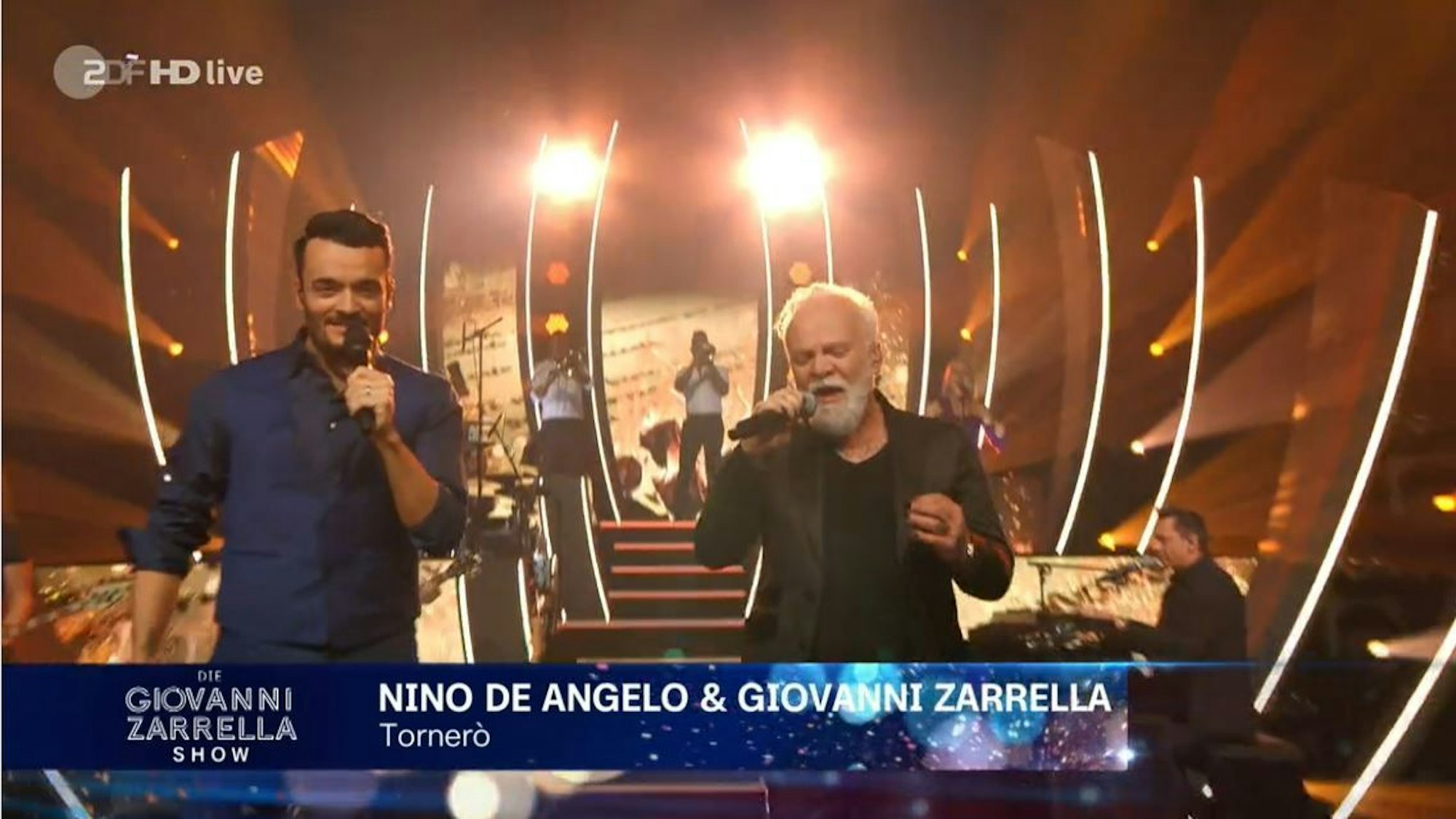 Giovanni Zarrella und Nino de Angelo singen am 12.2.2022 in der "Giovanni Zarrella Show " im ZDF
Foto: Screenshot/ZDF