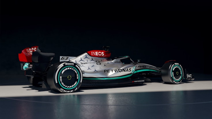Der neue Formel-1-Mercedes (Mercedes-AMG F1 W13 E Performance) ist wieder silber. Der W13 des deutschen Werksrennstalls wurde am Freitag in Silverstone vorgestellt.