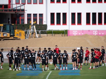 Die Spieler des FC Bayern München beim Training, hier am 28.Juli 2020.