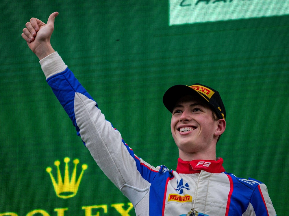 David Schumacher lächelnd beim Grand Prix de Belgique.