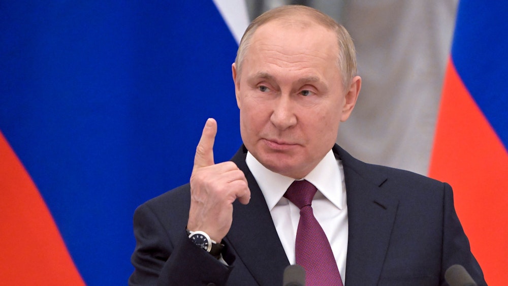 Wladimir Putin zeigt seinen Zeigefinger