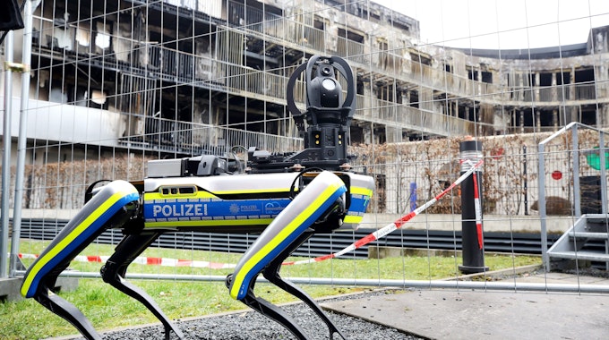Ein Polizei-Roboter im Einsatz.