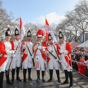 Biwak der Roten Funken am Neumarkt am 26. Februar 2022.