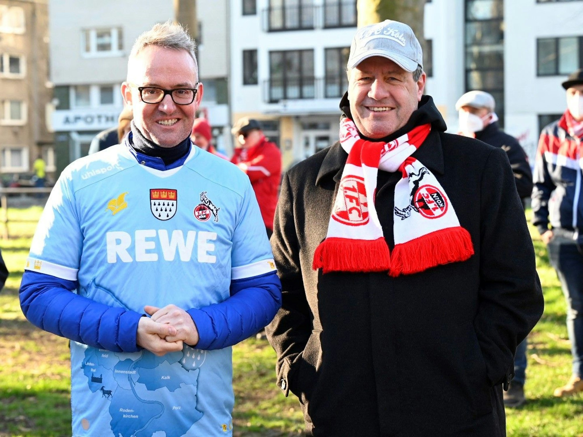Alexander Wehrle und Werner Wolf bei der Friedensdemonstration am 28. Februar in Köln