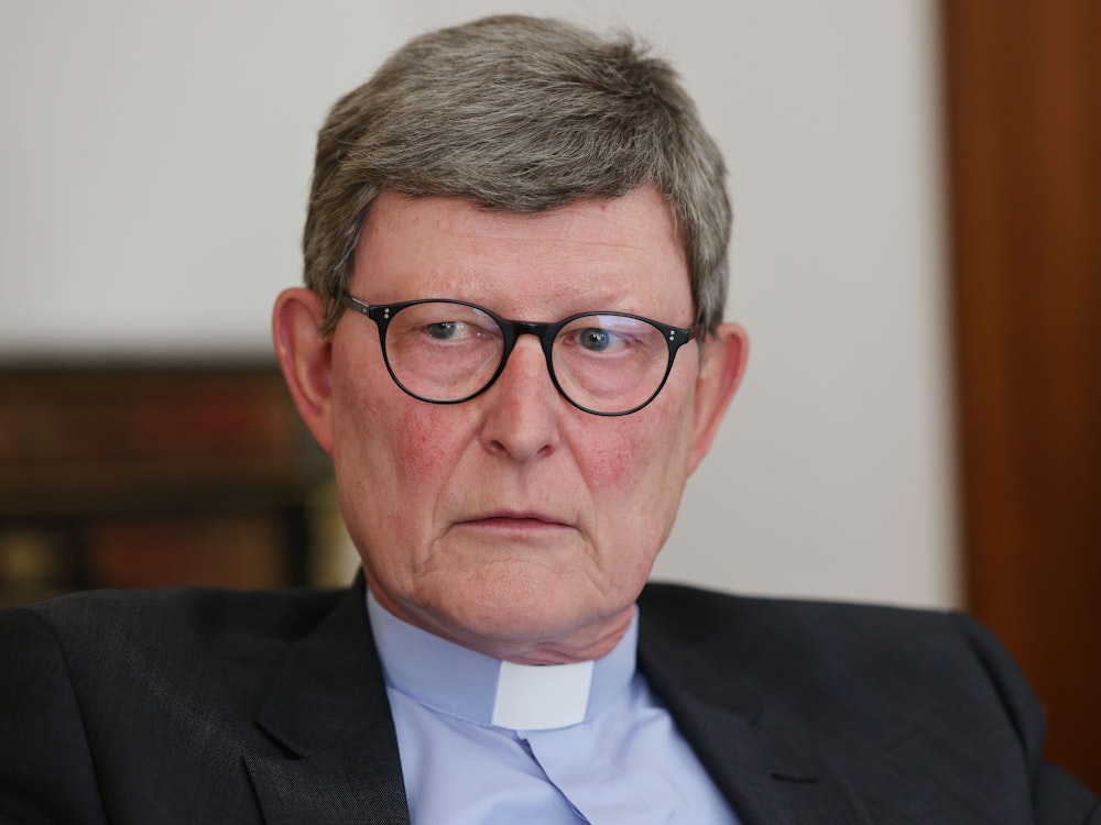 Kardinal Woelki am 12. August 2021 bei einem Interview im Erzbischöflichen Haus. Sein Stellvertreter Markus Hofmann räumt den Posten.