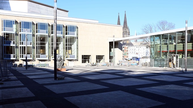 Blick auf den kleinen Offenbach Platz in Köln.