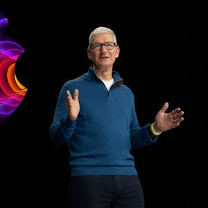 Tim Cook auf dem Apple Event am 8. März 2022.