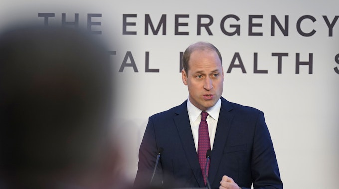 Prinz William, Herzog von Cambridge, spricht beim Symposium zur psychischen Gesundheit von Rettungskräften.