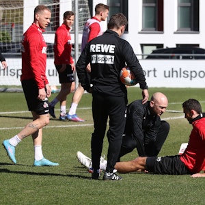 Ellyes Skhiri verletzte sich beim Training des 1. FC Köln am 18. März 2022