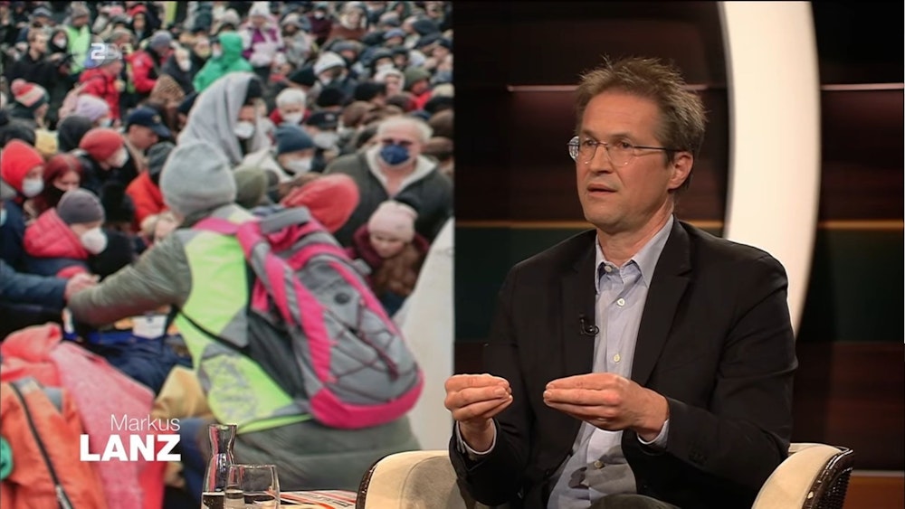 Der Migrationsforscher Gerald Knaus rechnete am Beispiel Österreichs aus, wie viele Geflüchtete alleine NRW aufnehmen müsste. © ZDF