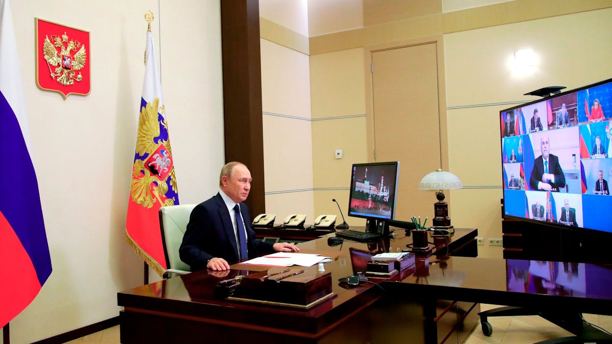 Wie weit wird Wladimir Putin, hier am 24. März 2022 bei einer Sitzung des staatlichen Sicherheitsapparats, gehen?