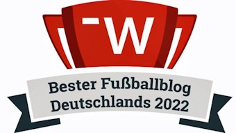 Auszeichnung: GladbachLIVE ist von der Agentur „web-netz“ als derzeit „Bester Fußballblog Deutschlands 2022“ gekürt worden. Das Foto zeigt ein Logo mit dem entsprechenden Wortlaut.