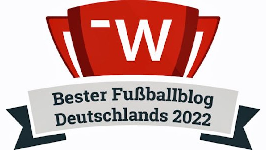 Auszeichnung: GladbachLIVE ist von der Agentur „web-netz“ als derzeit „Bester Fußballblog Deutschlands 2022“ gekürt worden. Das Foto zeigt ein Logo mit dem entsprechenden Wortlaut.