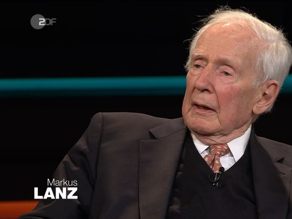 SPD-Politiker Klaus von Dohnanyi, 93 Jahre alt, wurde bei Markus Lanz von den schrecklichen Bildern aus Mariupol an seine eigenen Kriegserfahrungen erinnert.