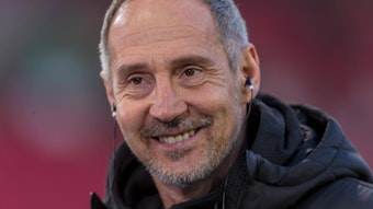Adi Hütter, Trainer von Borussia Mönchengladbach, am 5. März 2022 beim Auswärtsspiel in Stuttgart im Interview.