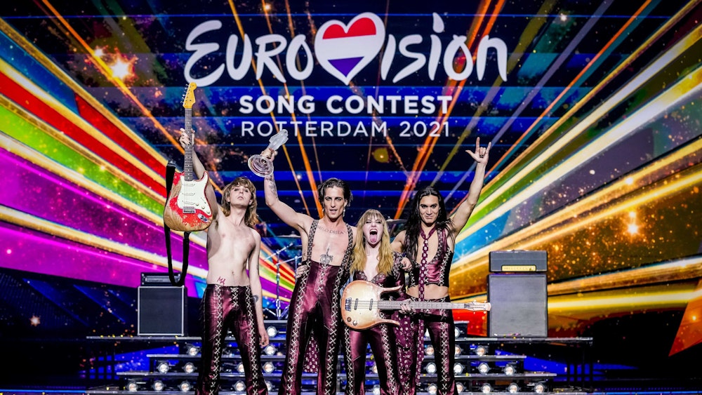 Die Band Maneskin auf der Bühne des Eurovision Song Contest 2021