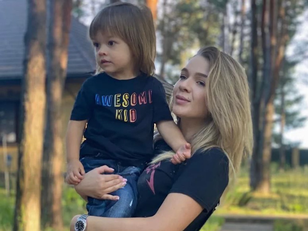 Anna Yakhno und ihr Sohn am 1. August 2020.