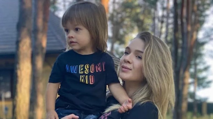 Anna Yakhno und ihr Sohn am 1. August 2020.