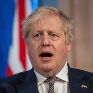 Boris Johnson, Premierminister von Großbritannien: Überraschend ist er in de Ukraine gereist, um sich mit Präsident Wolodymyr Selenskyj zu treffen. Das Bild zeigt Johnson Anfang April 2022.