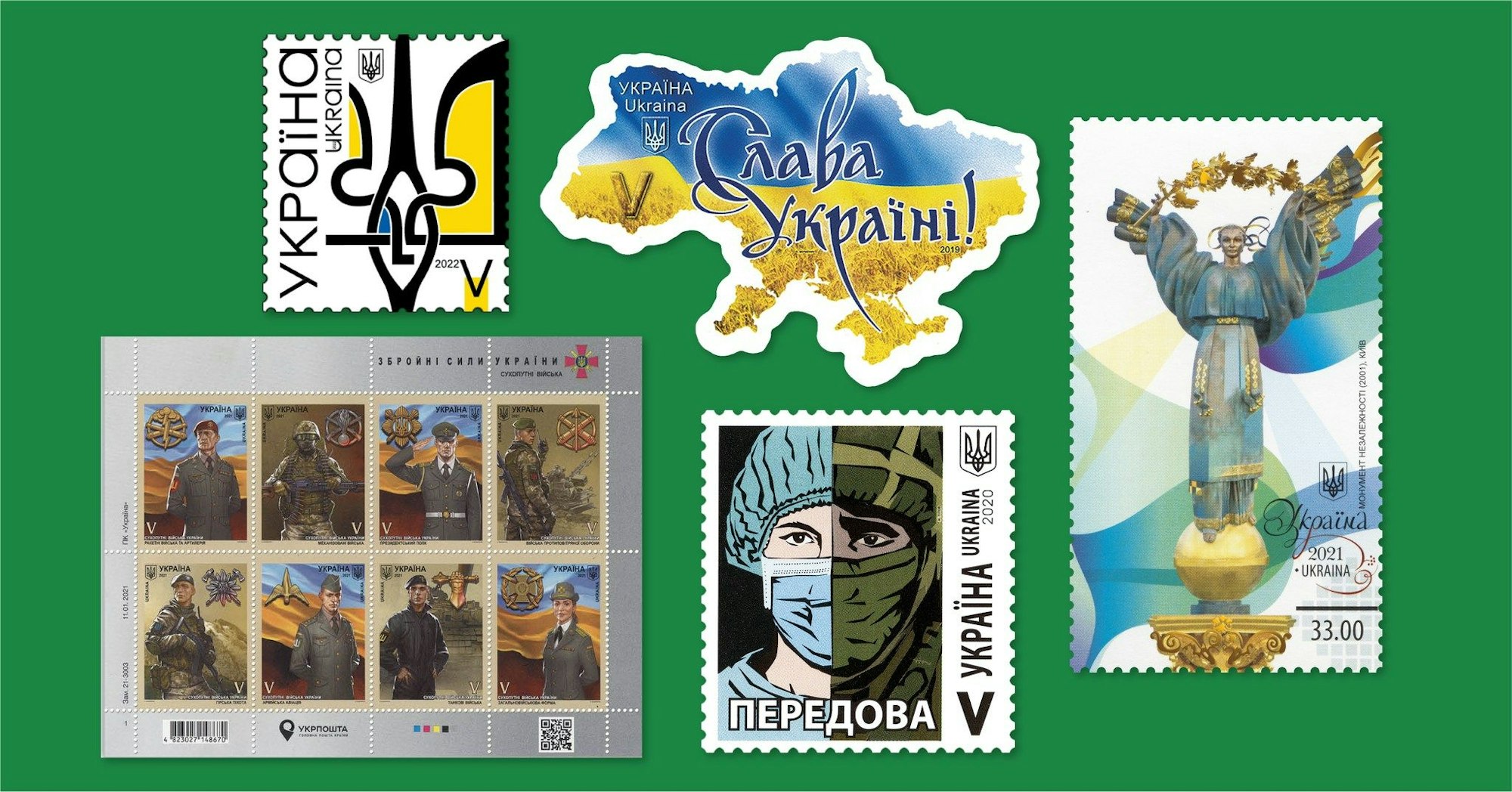 Briefmarken als Symbol des ukrainischen Widerstandes gegen Russland.