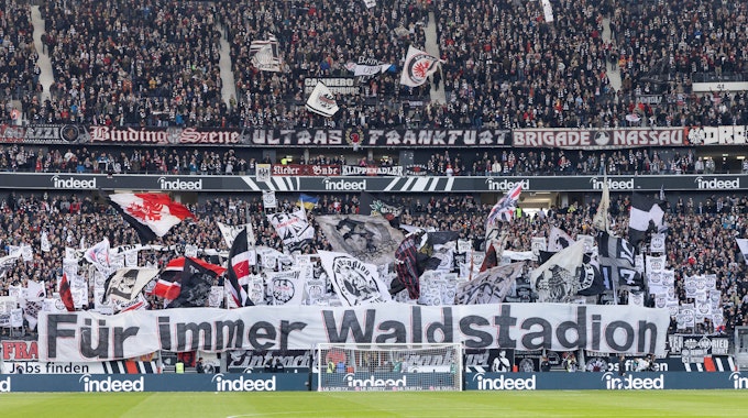 Bundesligaspiel zwischen Eintracht Frankfurt und dem SC Freiburg am 10. April 2022 im Deutsche Bank Park in Frankfurt am Main.