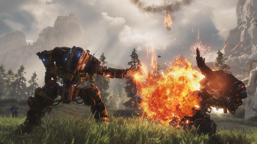 Beste PS4-Spiele wie „Titanfall 2“ zeigen monströse Kampfmaschinen.