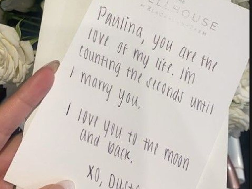 Dustin Johnson schrieb seiner Braut eine romantische Nachricht.