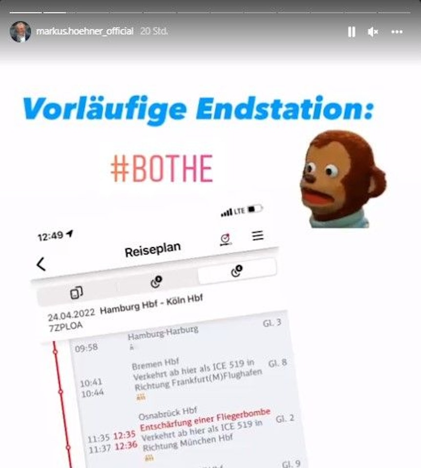 Markus Höhner postete seinen Chaos-Trip auf Instagram.