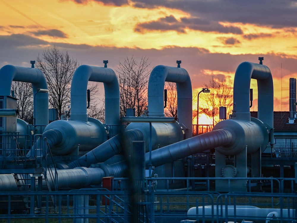 Anlagen der Erdgasverdichterstation Mallnow der Gascade Gastransport GmbH. Die Verdichterstation in Mallnow nahe der deutsch-polnischen Grenze übernimmt vorwiegend russisches Erdgas.