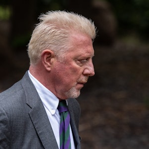 Boris Becker vor dem Gerichtsgebäude in London.