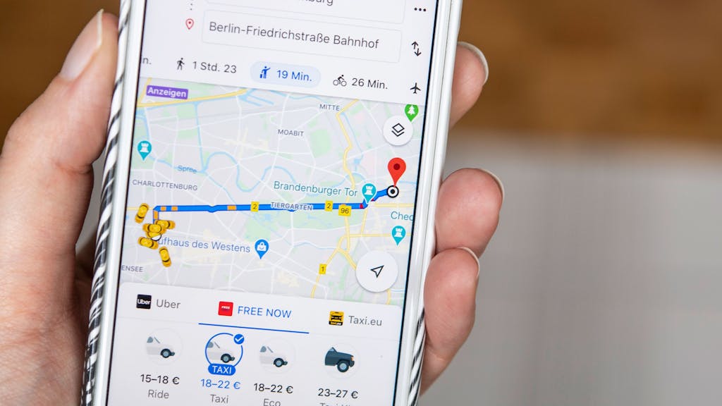 Google Maps: Das Foto, aufgenommen am 25.05.2020 in Berlin, zeigt einen Blick in die Oberfläche der mobilen App.
