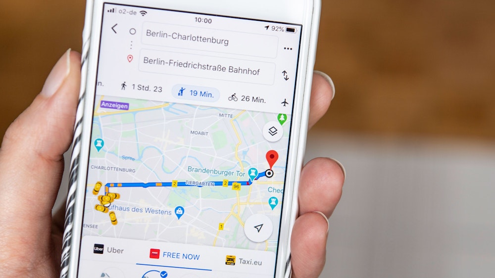 Google Maps: Das Foto, aufgenommen am 25.05.2020 in Berlin, zeigt einen Blick in die Oberfläche der mobilen App.