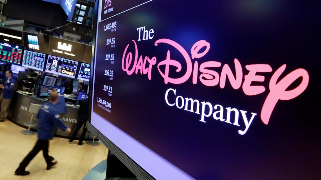 Das Foto von 2017 zeigt das Logo von „The Walt Disney Company“ auf einem Bildschirm an der New York Stock Exchange.