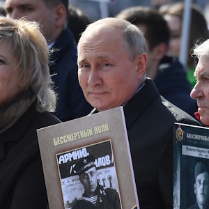 Der russische Präsident Wladimir Putin hielt am 9. Mai 2022 am „Tag des Sieges“ auf dem Roten Platz im Zentrum Moskaus eine Rede.