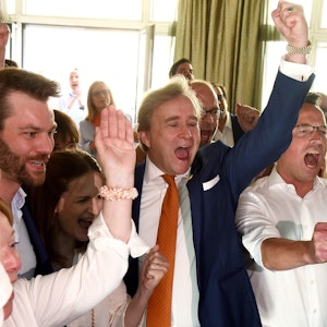CDU jubelt in Köln über den Sieg in Nordrhein-Westfalen.