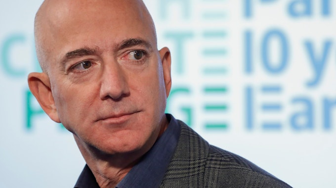 Amazon-Gründer Jeff Bezos auf einer Pressekonferenz
