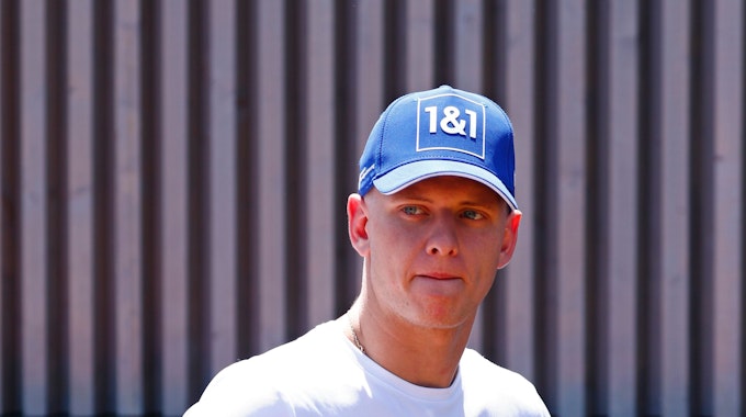 Hass F1 team driver Mick Schumacher looks on ahead of Sunday's Spanish Formula One Grand Prix at the Barcelona-Catalunya racetrack in Montmelo, just outside Barcelona, Spain, Thursday, May 19, 2022. (AP Photo/Joan Monfort)
