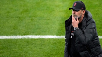 Liverpool-Coach Jürgen Klopp, hier beim Champions-League-Finale am 28. Mai 2022 gegen Real Madrid, verriet, wieso er doch auf Thiago setzen konnte.