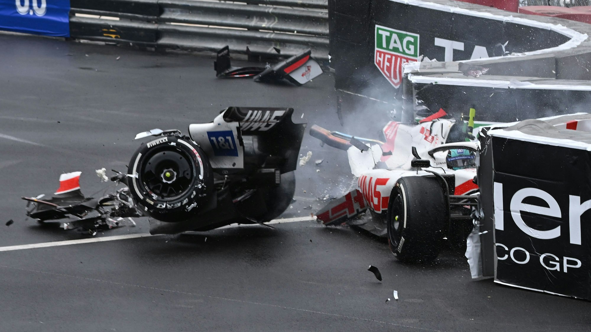 Der Haas von Mick Schumacher beim Unfall.