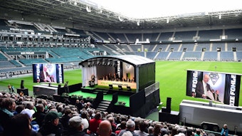 Mitgliederversammlung von Fußball-Bundesligist Borussia Mönchengladbach im Borussia-Park. Dieses Foto zeigt die Veranstaltung aus dem vergangenen Jahr (30. Mai 2022).