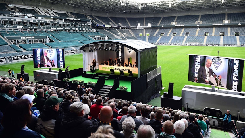 Mitgliederversammlung von Fußball-Bundesligist Borussia Mönchengladbach im Borussia-Park. Dieses Foto zeigt die Veranstaltung aus dem vergangenen Jahr (30. Mai 2022).