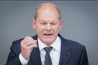 Bundeskanzler Olaf Scholz (SPD) sprach am 1. Juni 2022 in der Generaldebatte der Haushaltswoche im Bundestag.