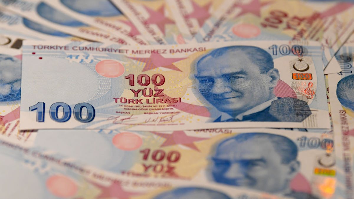 Banknoten der türkischen Lira.&nbsp;