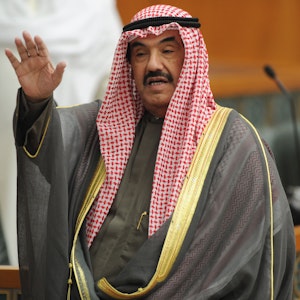 Das Foto zeigt Sheikh Ahmad Nasser Al-Mohammad Al-Sabah am 14.06.2011 in der Stadt Kuwait. Er war von 2006 bis 2011 Premierminister des Emirats.