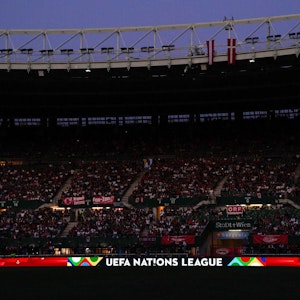 Das dunkle Wiener Ernst-Happel-Stadion vor dem Nations-League-Duell Österreich gegen Dänemark