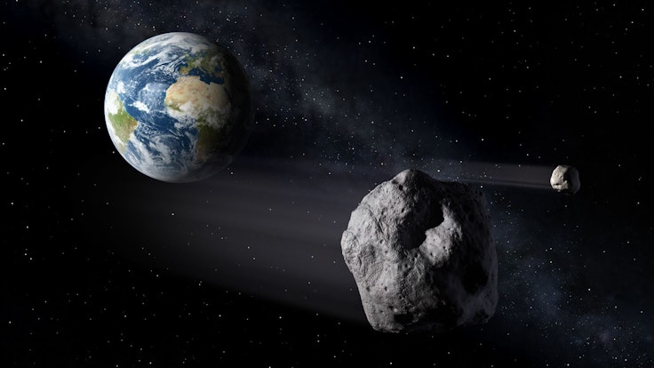 Ein Asteroid nähert sich der Erde.